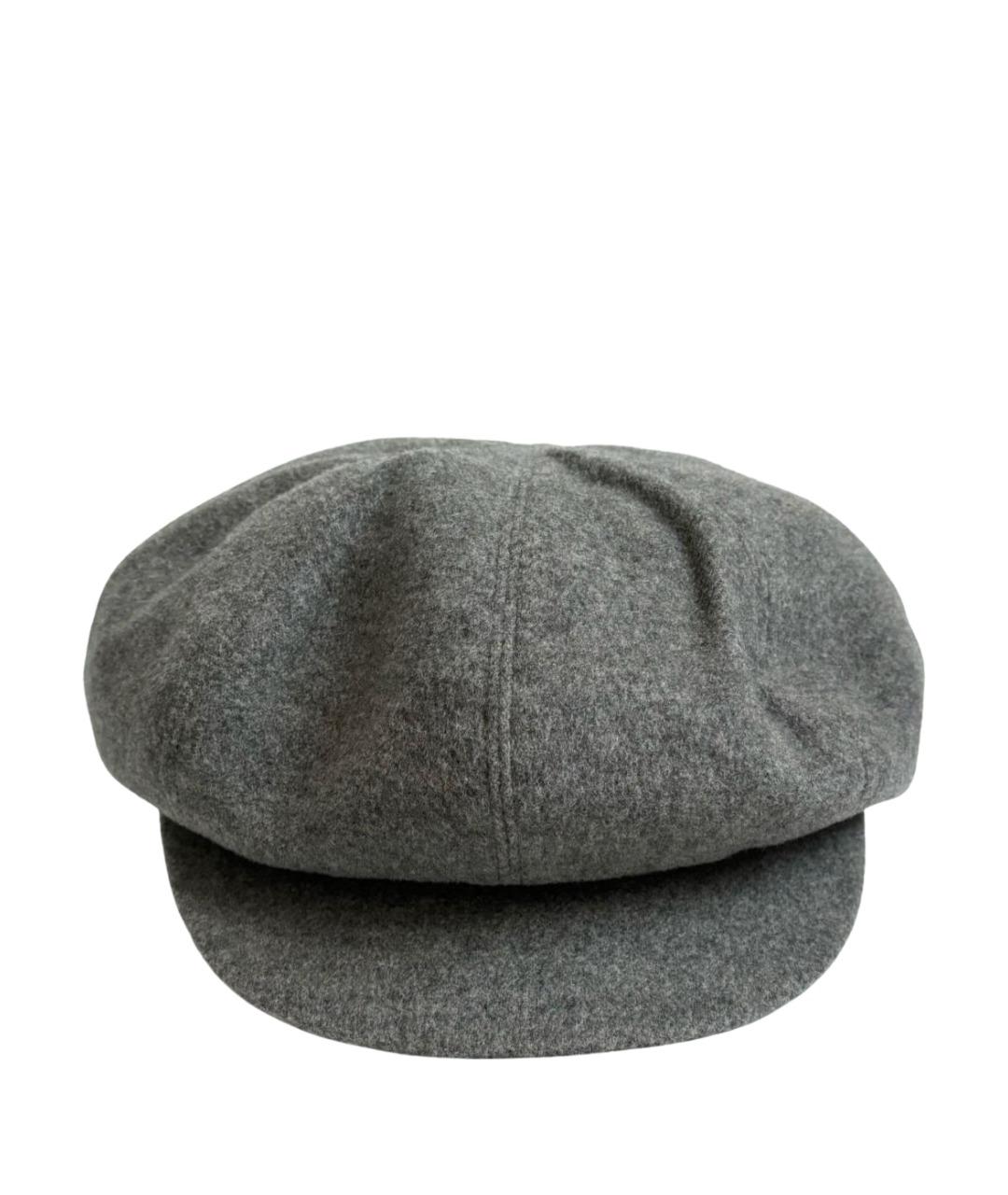 HERMES Серая кашемировая кепка, фото 1
