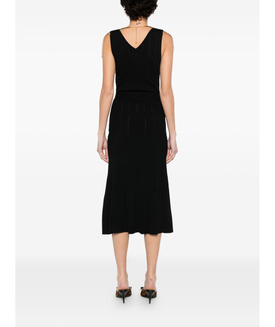 ELISABETTA FRANCHI Черное вискозное повседневное платье, фото 2