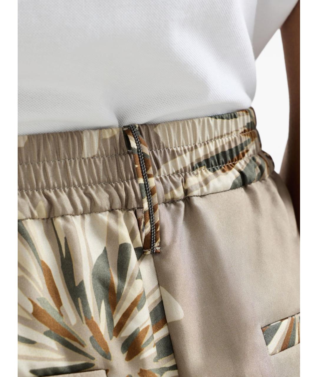 BRUNELLO CUCINELLI Мульти шелковые брюки широкие, фото 6