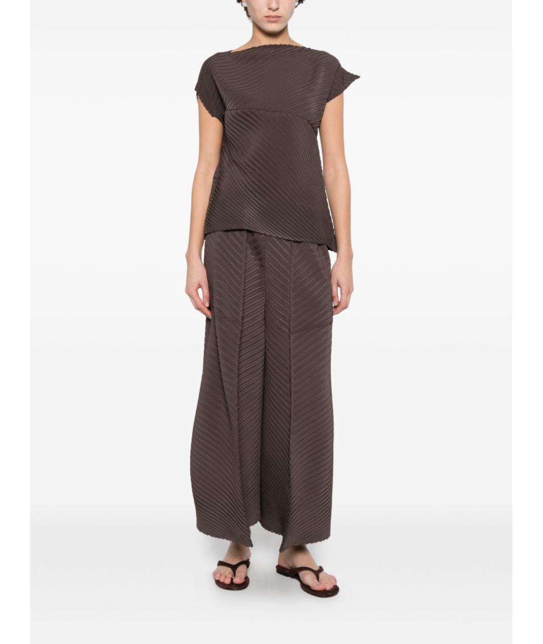 ISSEY MIYAKE Коричневые полиэстеровые кюлоты, фото 2