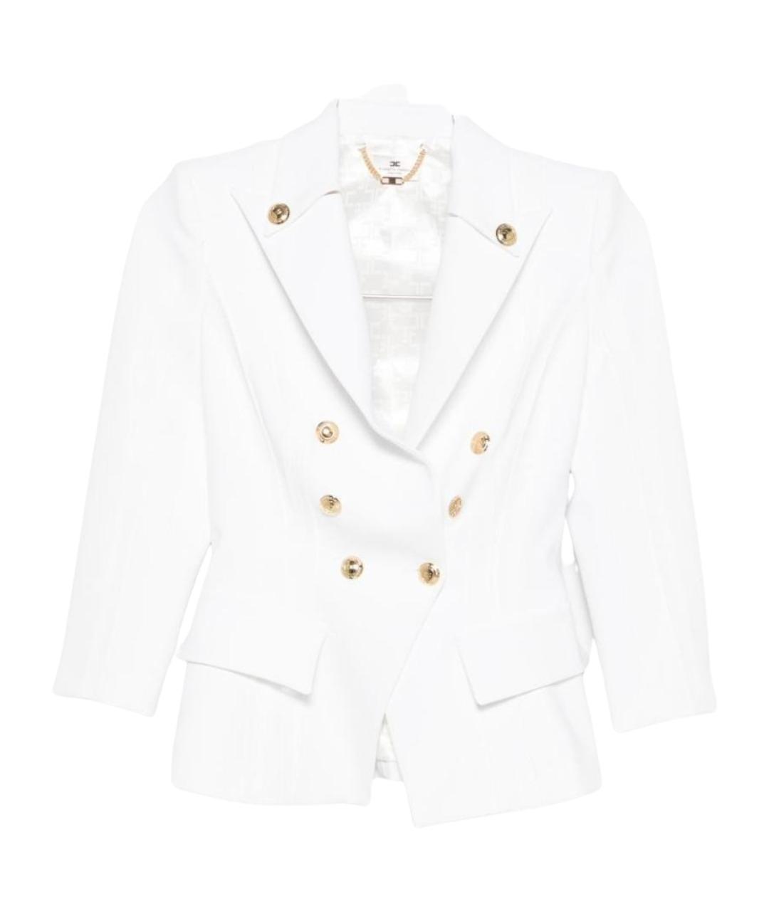 ELISABETTA FRANCHI Белый полиэстеровый жакет/пиджак, фото 1