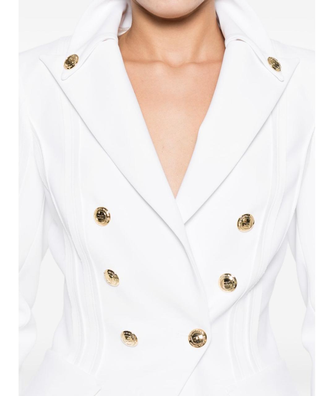 ELISABETTA FRANCHI Белый полиэстеровый жакет/пиджак, фото 2