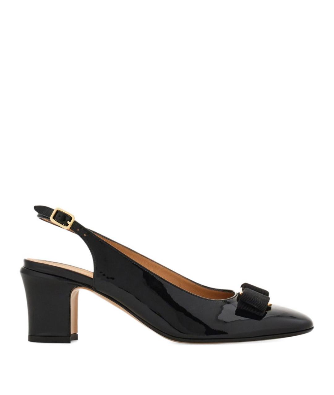 FERRAGAMO Черные кожаные туфли, фото 1