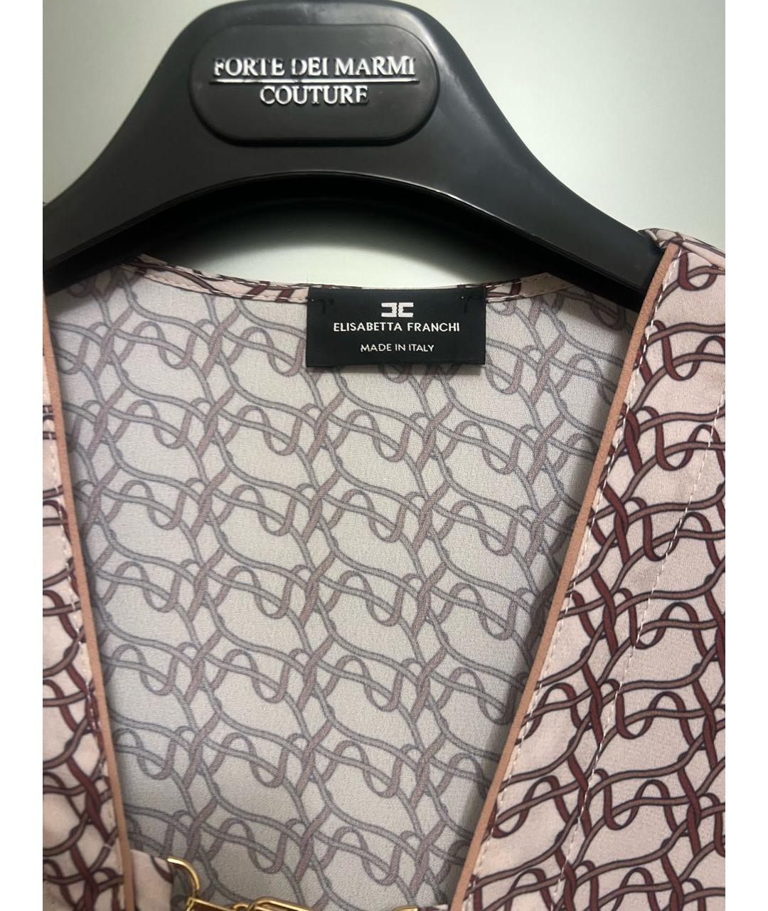 ELISABETTA FRANCHI Коричневая полиэстеровая блузы, фото 3