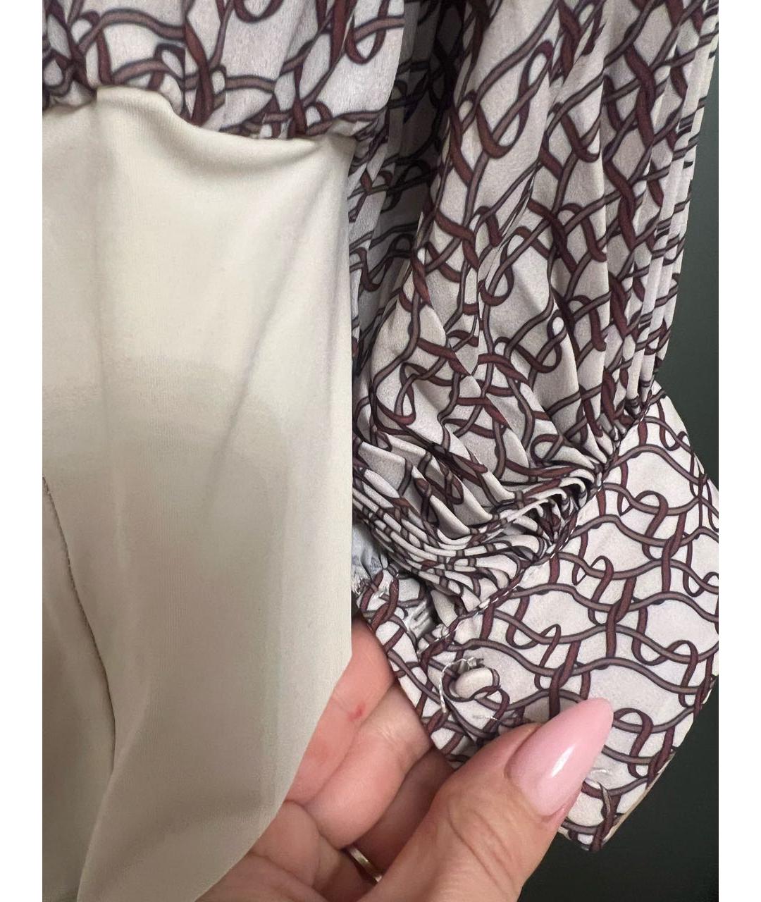 ELISABETTA FRANCHI Коричневая полиэстеровая блузы, фото 5