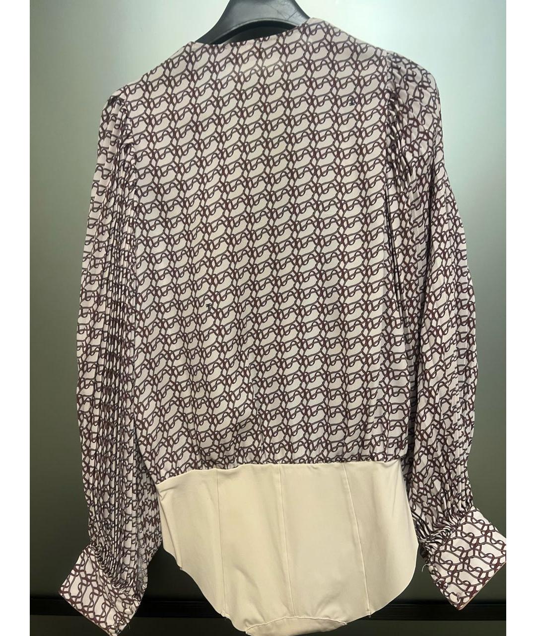 ELISABETTA FRANCHI Коричневая полиэстеровая блузы, фото 2