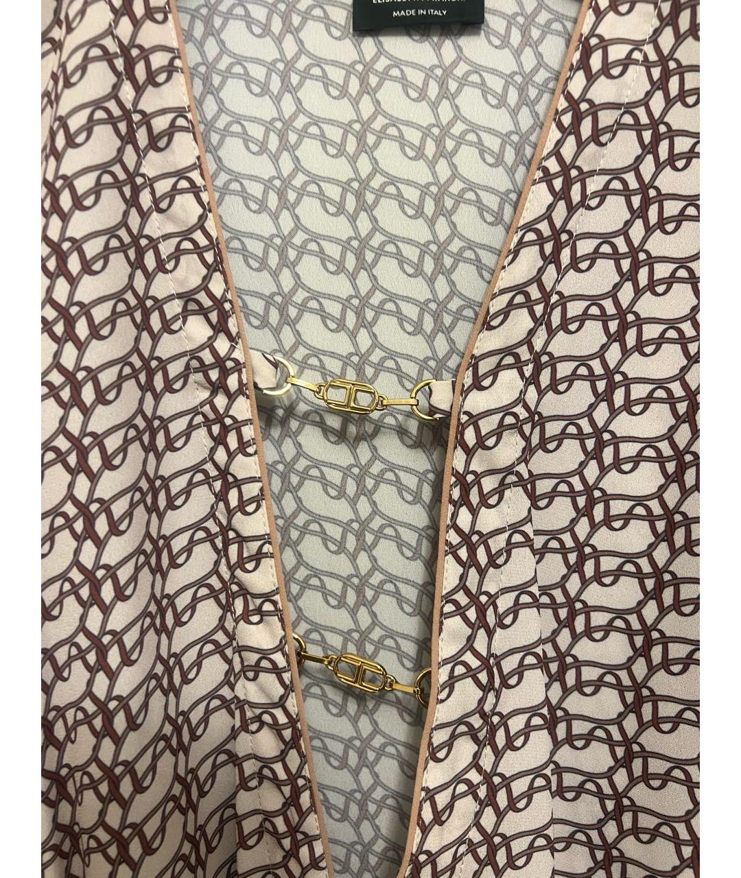 ELISABETTA FRANCHI Коричневая полиэстеровая блузы, фото 4