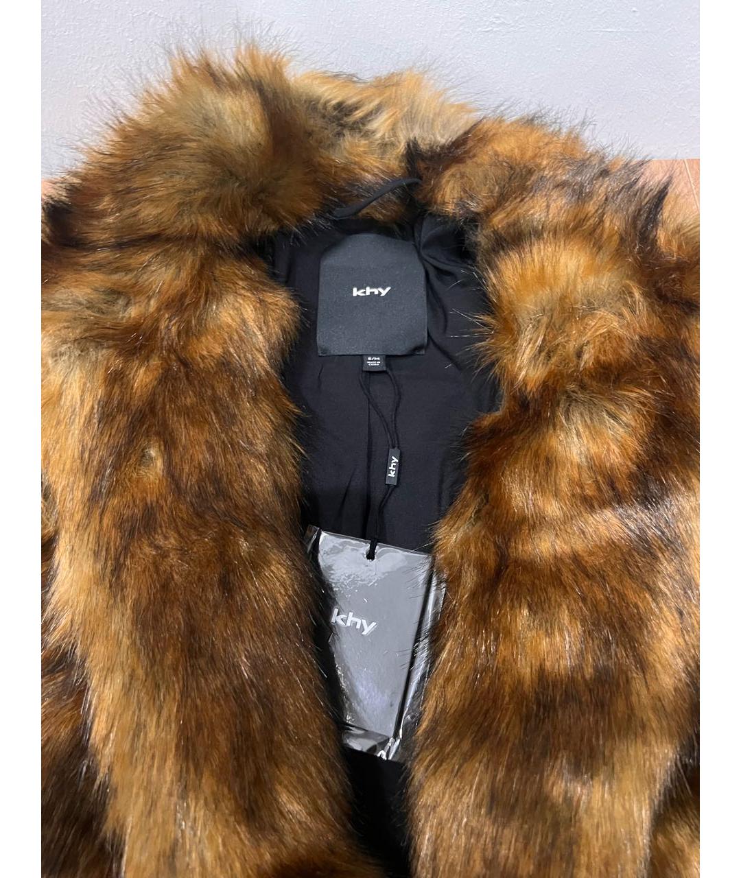 KHY Коричневая меховая шуба, фото 3