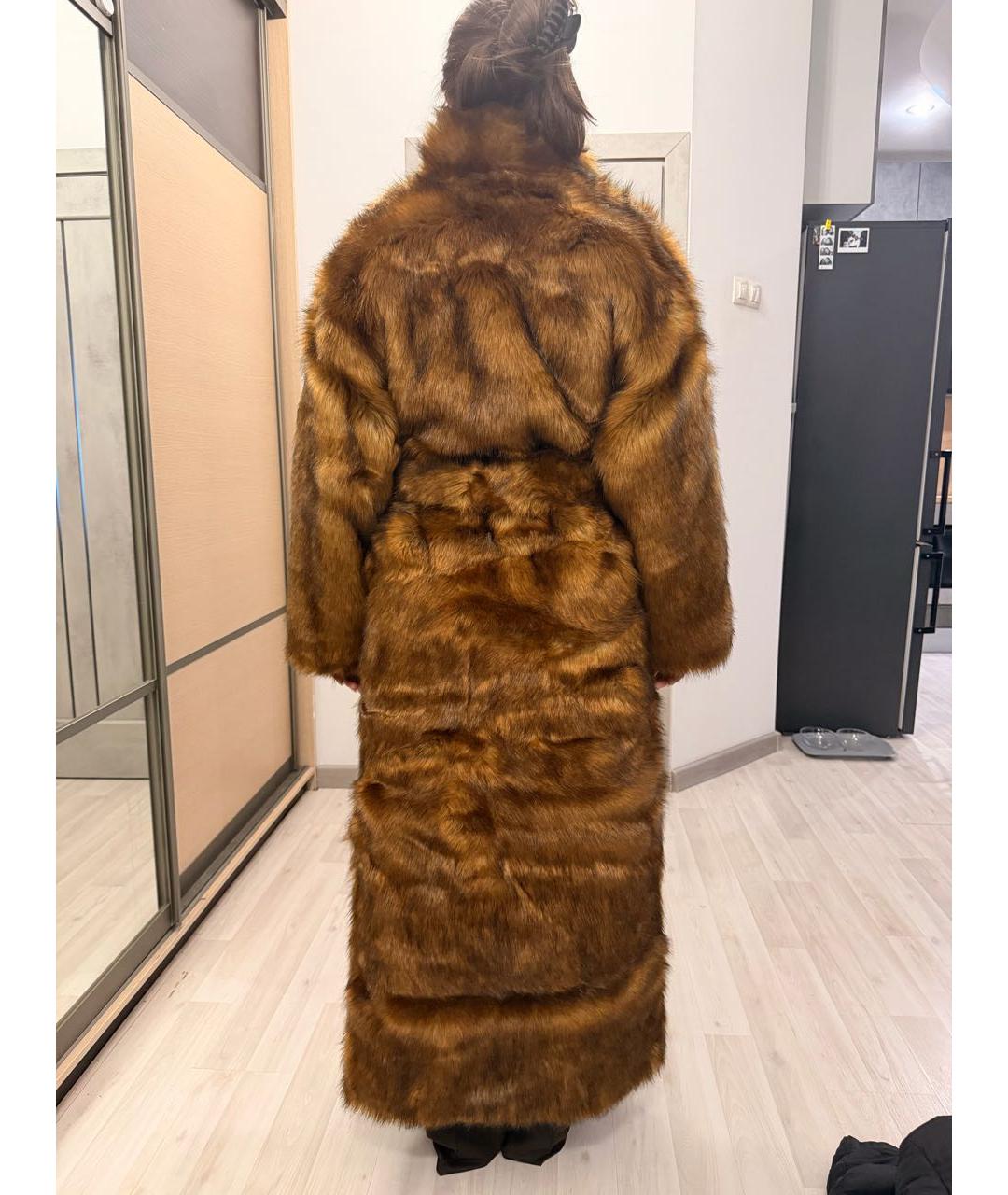 KHY Коричневая меховая шуба, фото 2