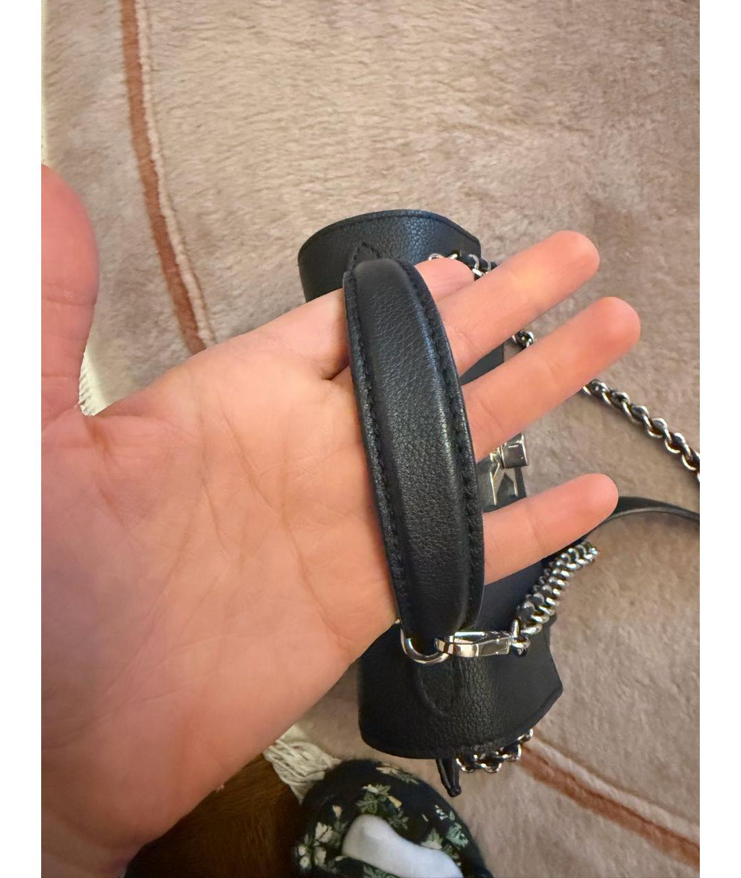 LOUIS VUITTON Черная кожаная сумка с короткими ручками, фото 7