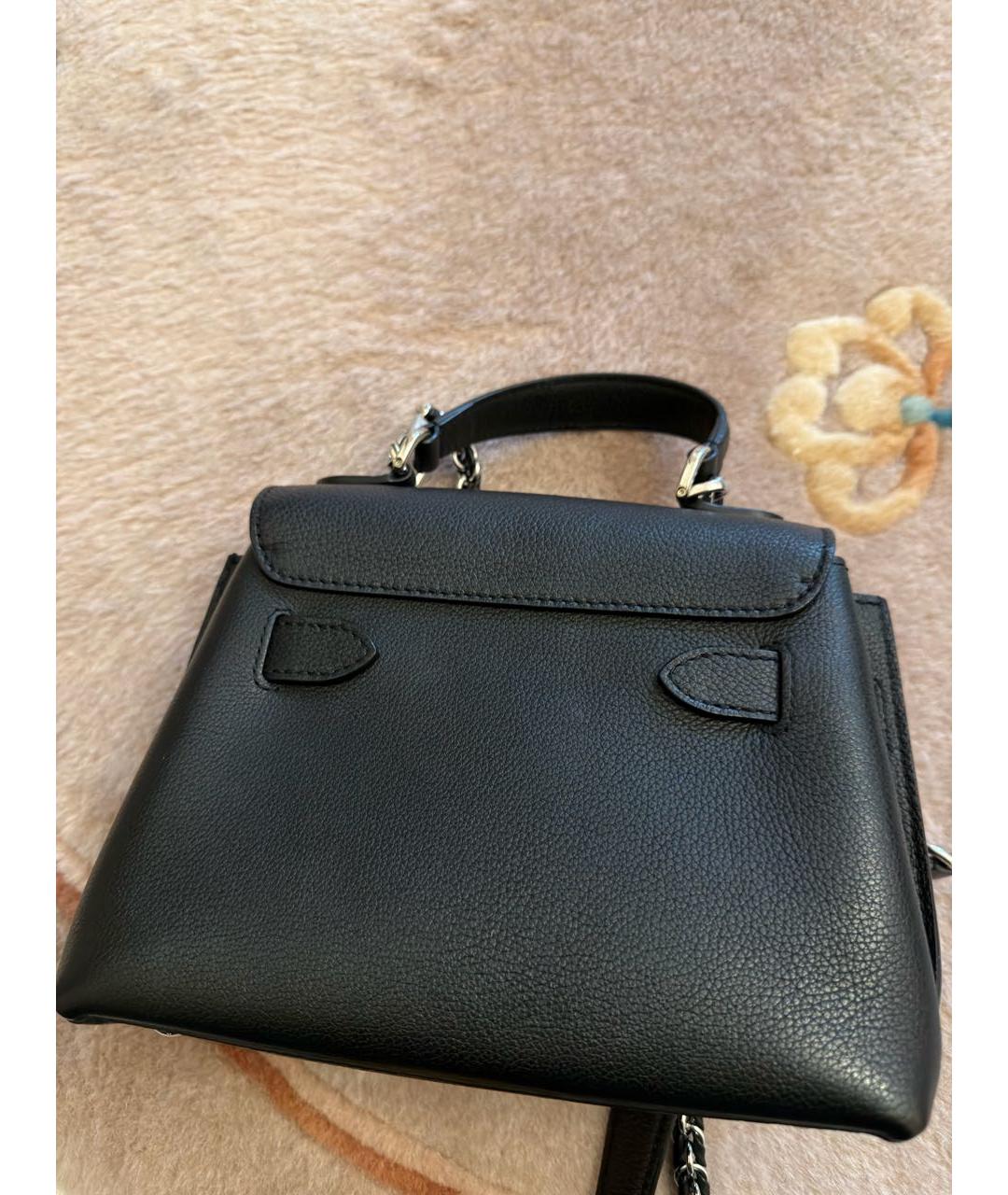 LOUIS VUITTON Черная кожаная сумка с короткими ручками, фото 6