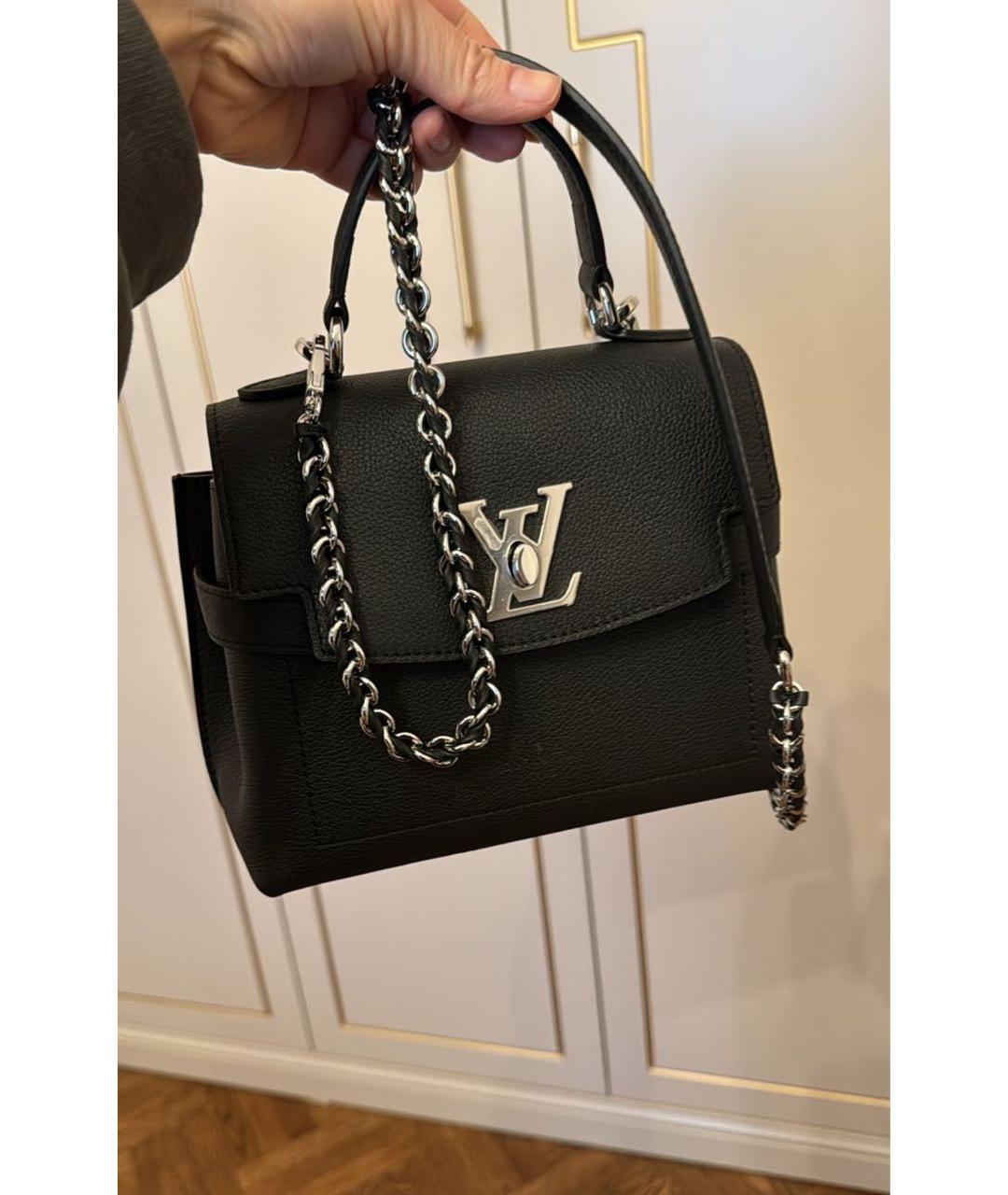 LOUIS VUITTON Черная кожаная сумка с короткими ручками, фото 9