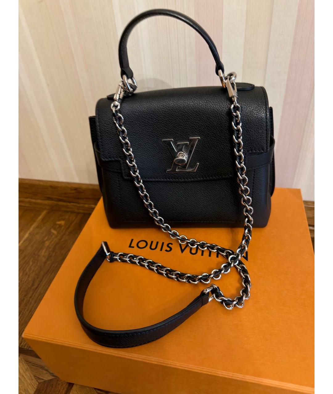 LOUIS VUITTON Черная кожаная сумка с короткими ручками, фото 2