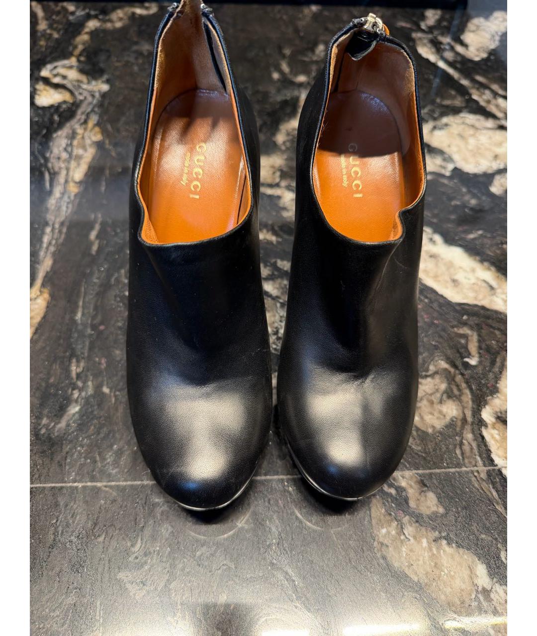 GUCCI Черные кожаные ботильоны, фото 2