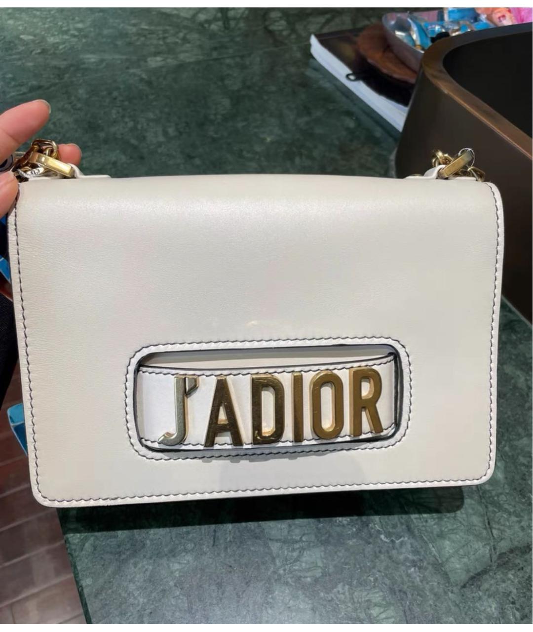 CHRISTIAN DIOR Белая кожаная сумка через плечо, фото 2