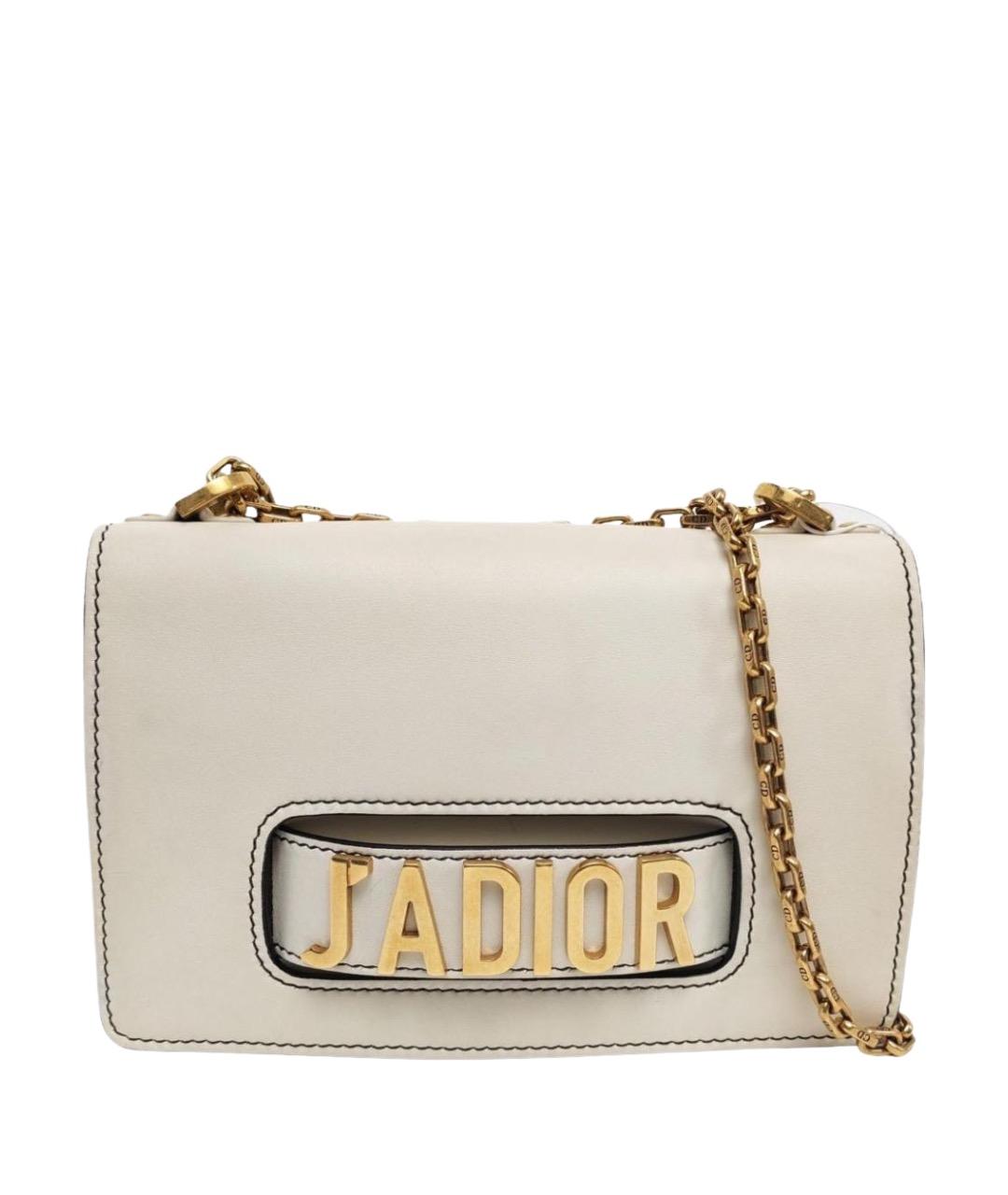 CHRISTIAN DIOR Белая кожаная сумка через плечо, фото 1