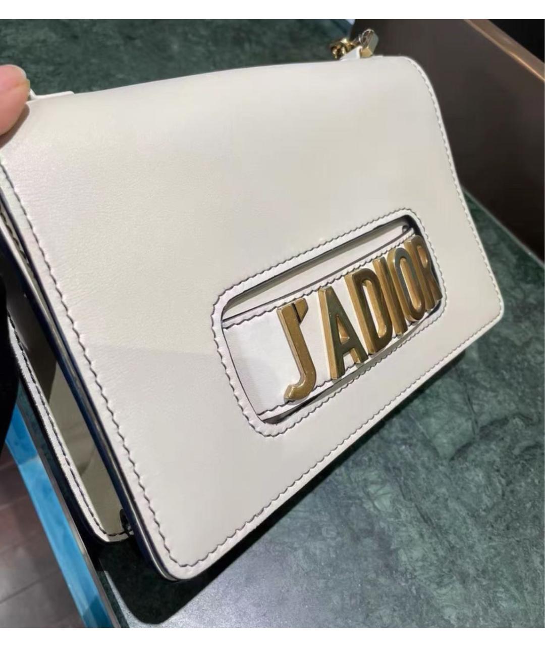 CHRISTIAN DIOR Белая кожаная сумка через плечо, фото 3