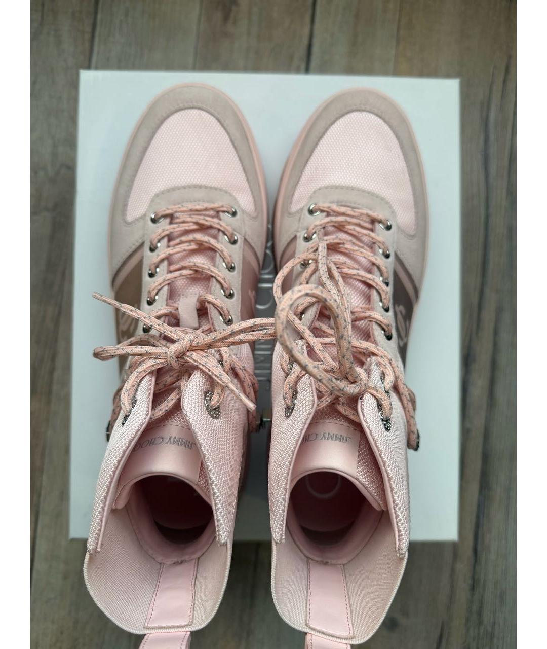 JIMMY CHOO Розовые текстильные ботинки, фото 3