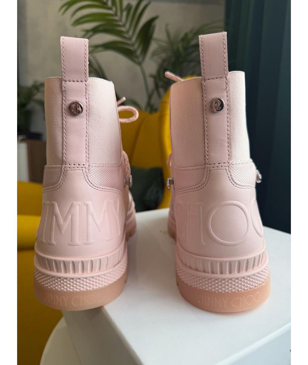 JIMMY CHOO Розовые текстильные ботинки, фото 4