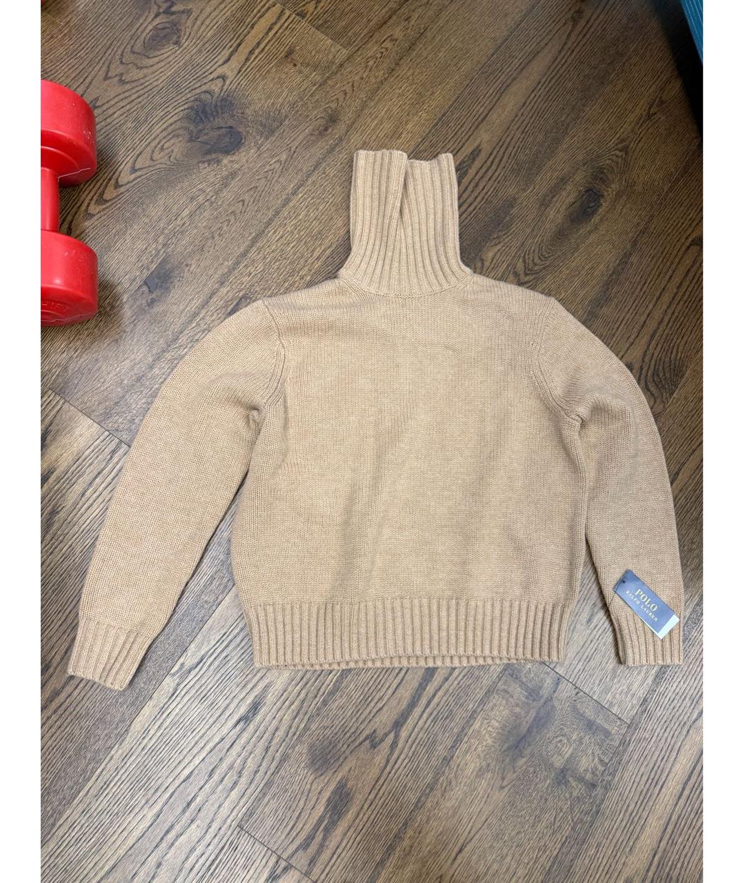 POLO RALPH LAUREN Бежевый шерстяной джемпер / свитер, фото 4