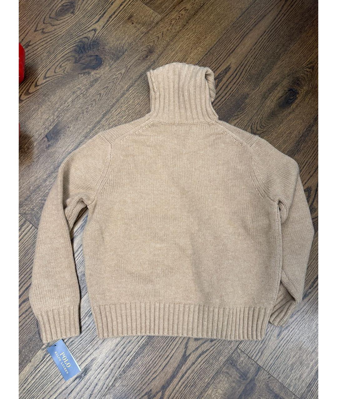 POLO RALPH LAUREN Бежевый шерстяной джемпер / свитер, фото 2