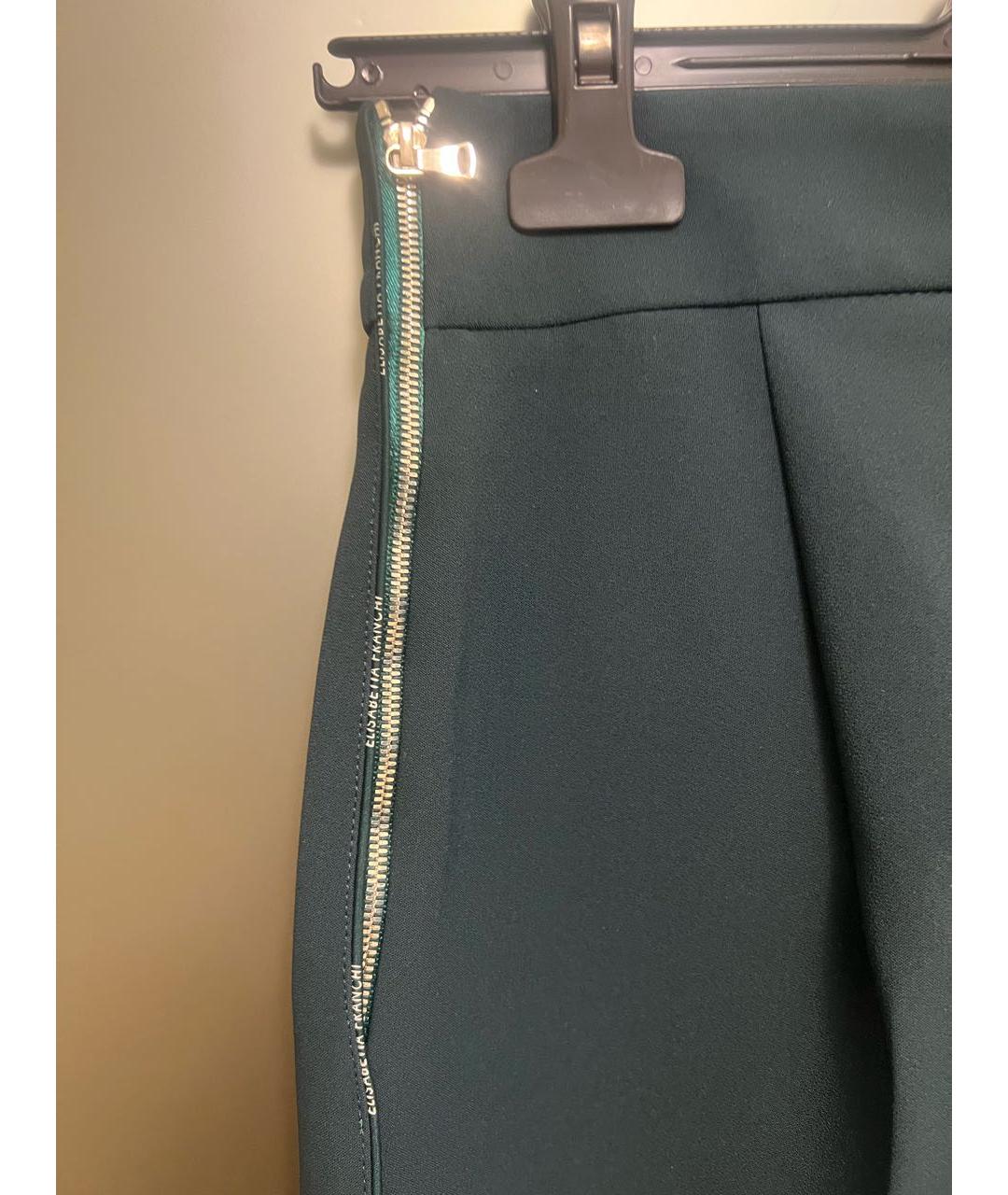 ELISABETTA FRANCHI Антрацитовые полиэстеровые брюки широкие, фото 4