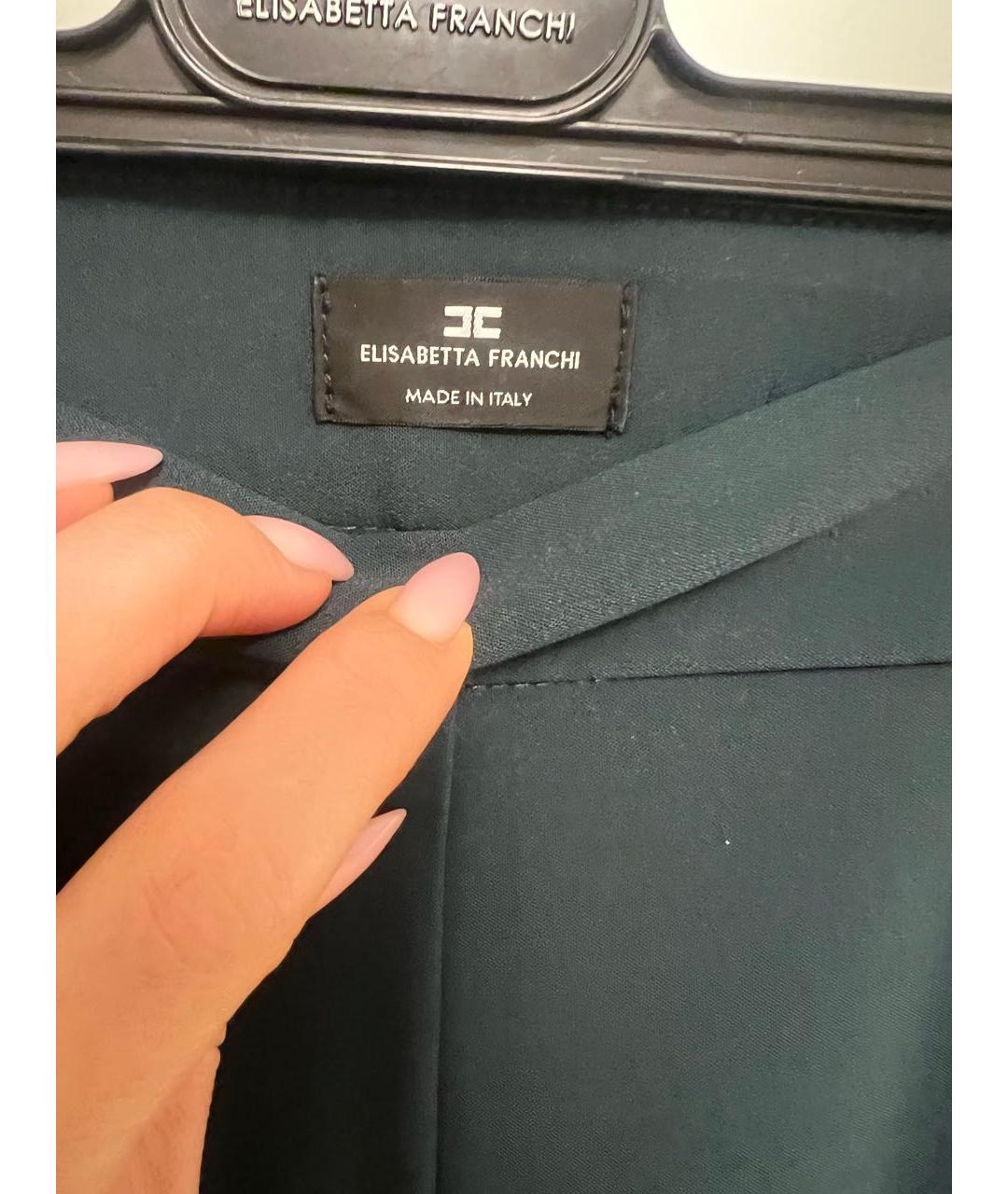 ELISABETTA FRANCHI Антрацитовые полиэстеровые брюки широкие, фото 8
