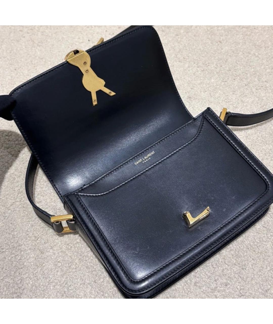 SAINT LAURENT Черная кожаная сумка через плечо, фото 4