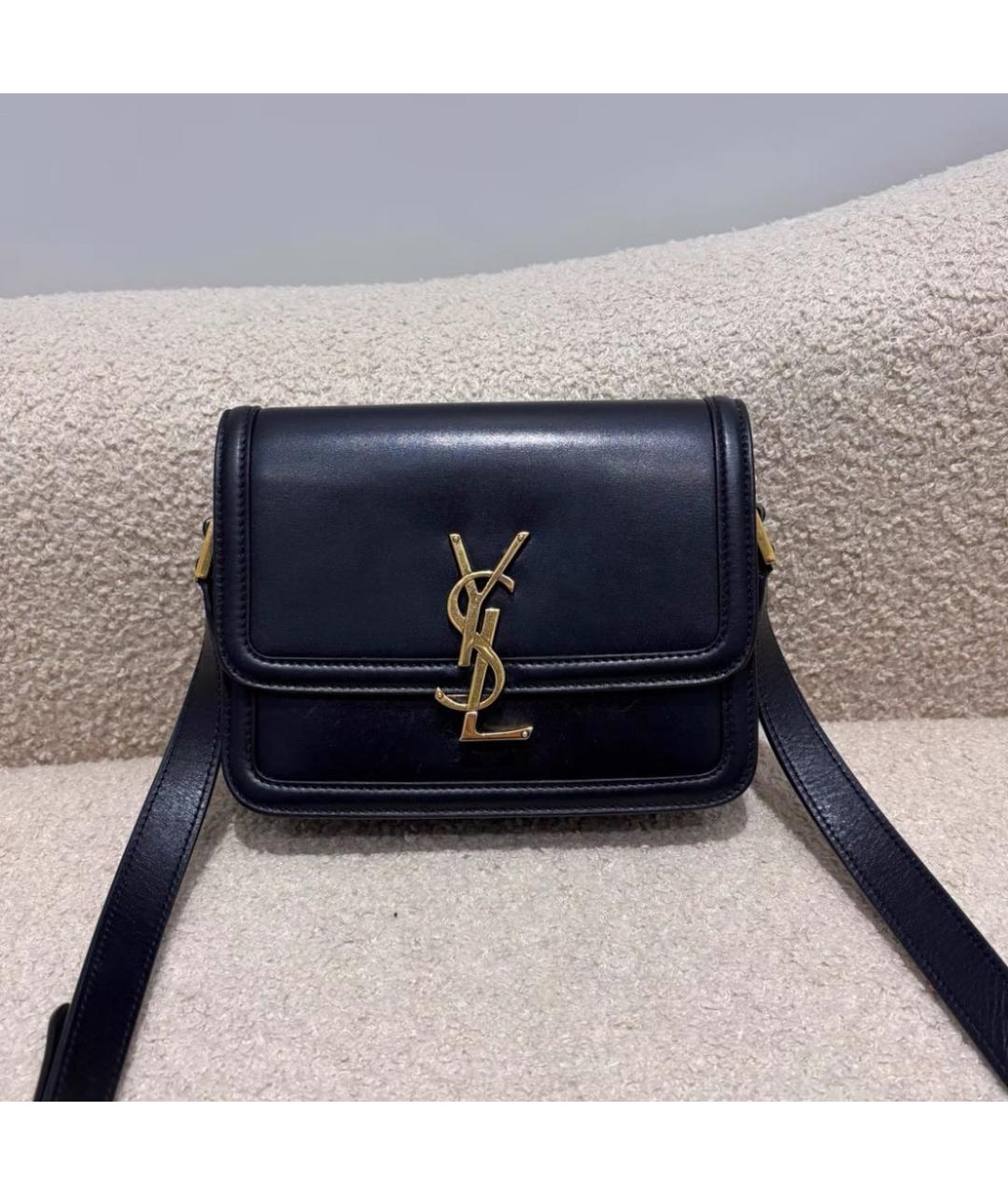 SAINT LAURENT Черная кожаная сумка через плечо, фото 2