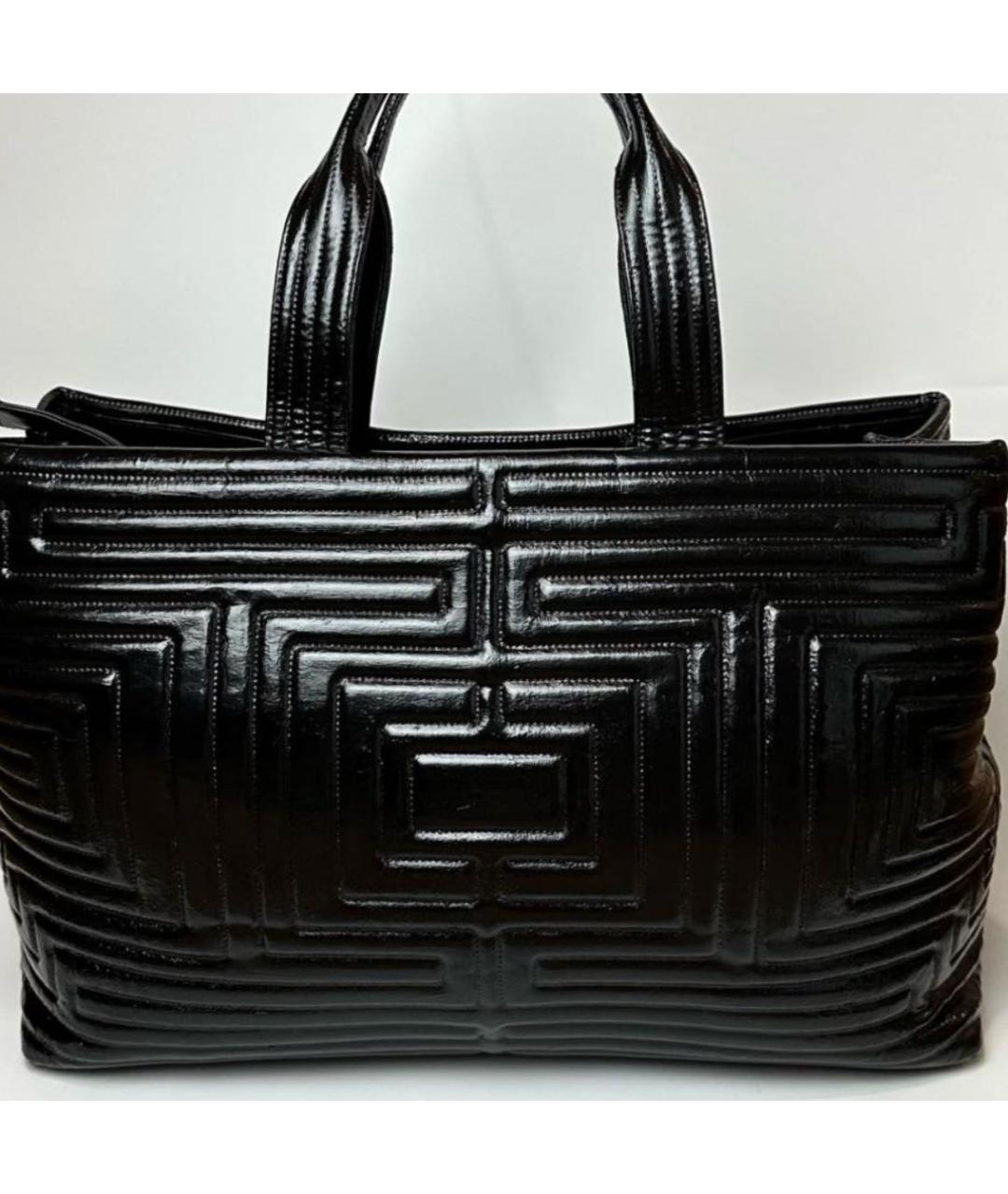 CHANEL Черная сумка тоут из лакированной кожи, фото 3