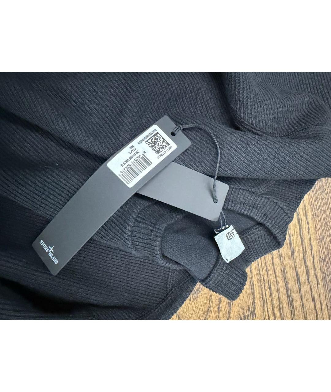 STONE ISLAND Черный хлопковый джемпер / свитер, фото 3