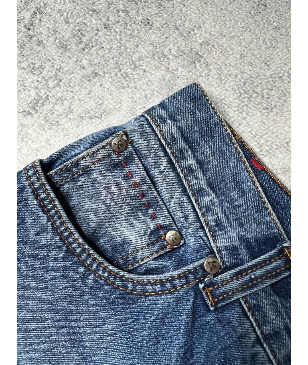 ISAIA Синие хлопковые джинсы скинни, фото 6