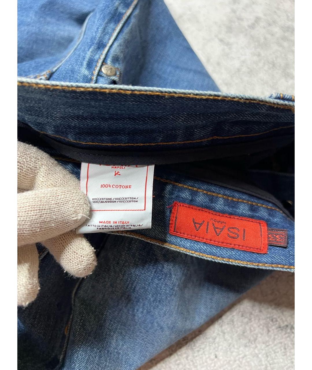ISAIA Синие хлопковые джинсы скинни, фото 8