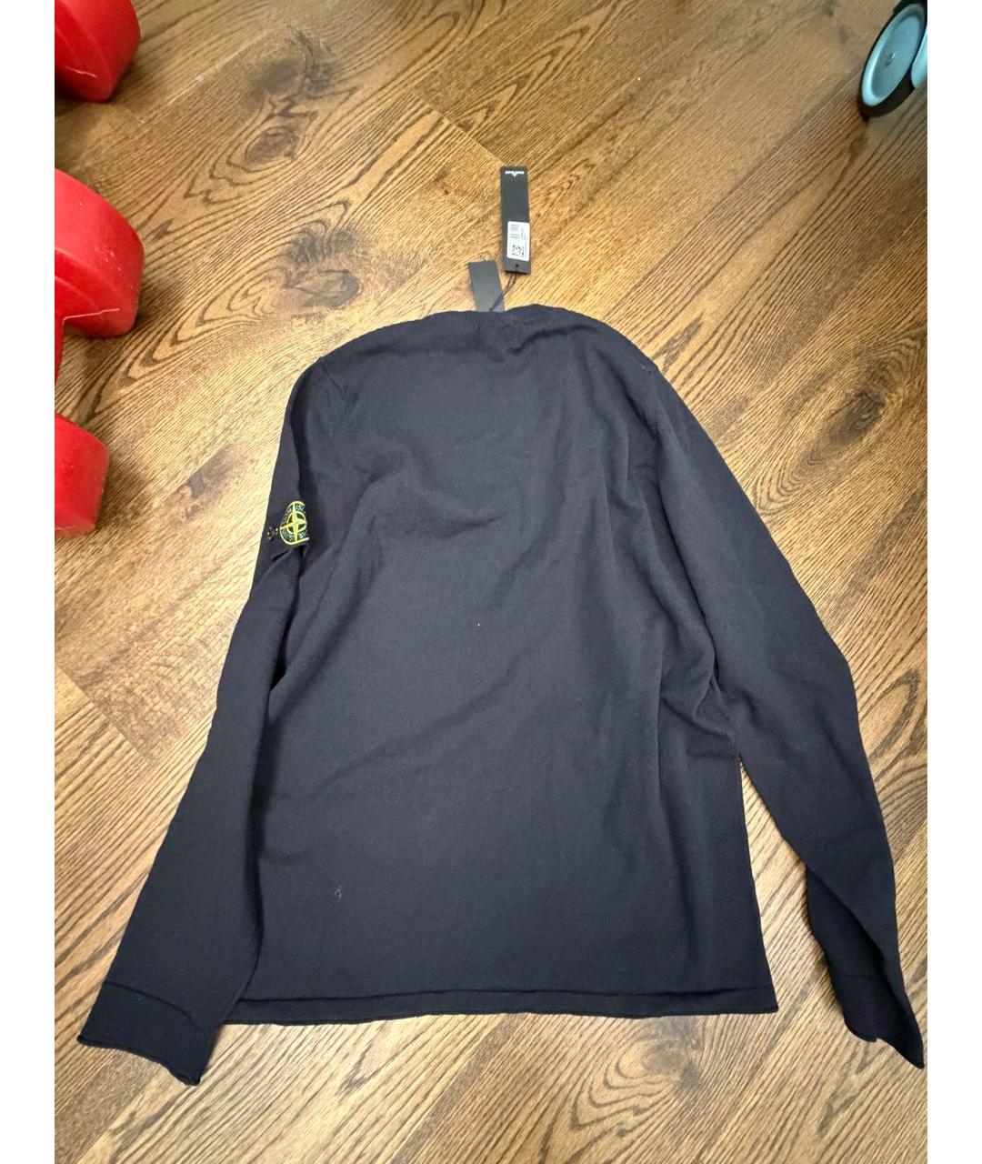 STONE ISLAND Черный хлопковый джемпер / свитер, фото 4