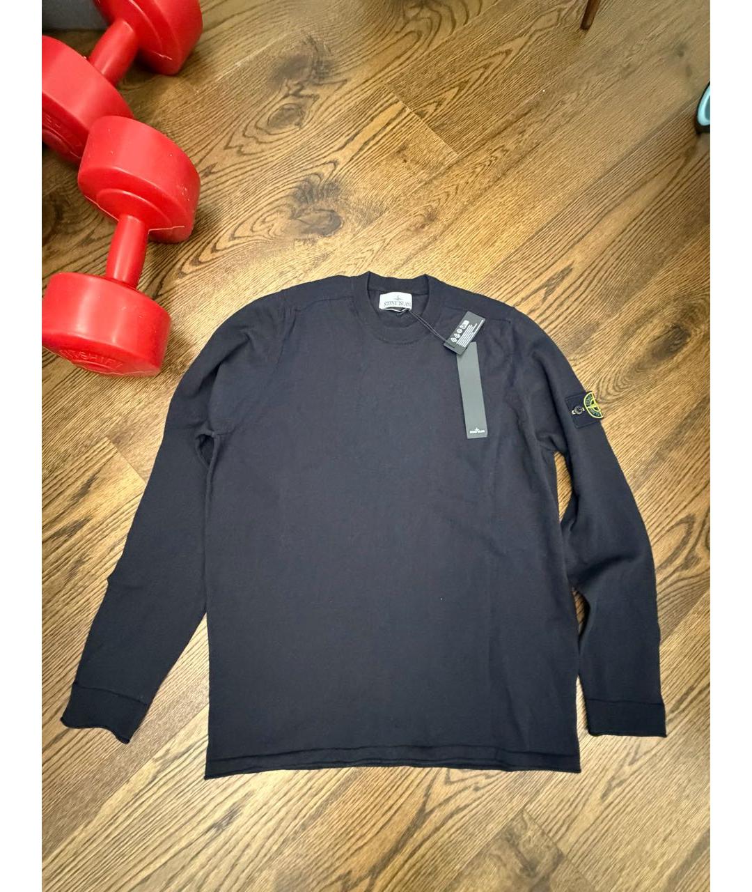 STONE ISLAND Черный хлопковый джемпер / свитер, фото 5