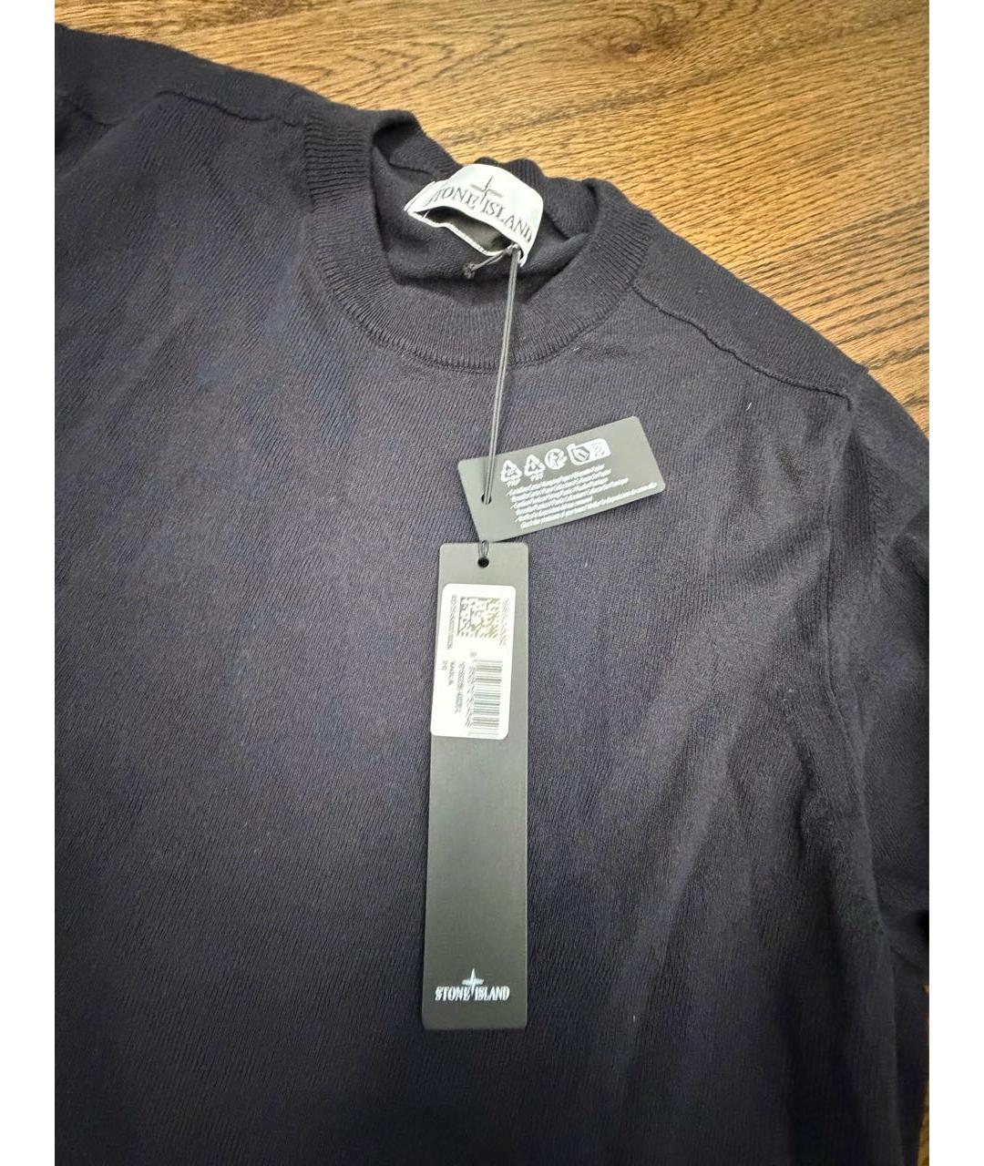 STONE ISLAND Черный хлопковый джемпер / свитер, фото 2