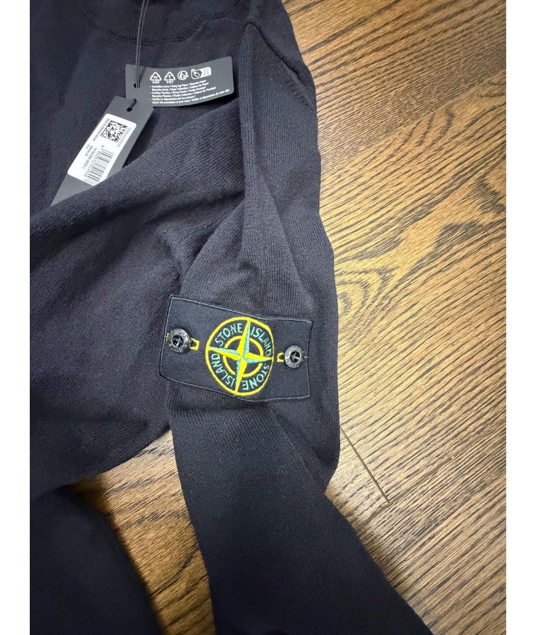 STONE ISLAND Черный хлопковый джемпер / свитер, фото 3
