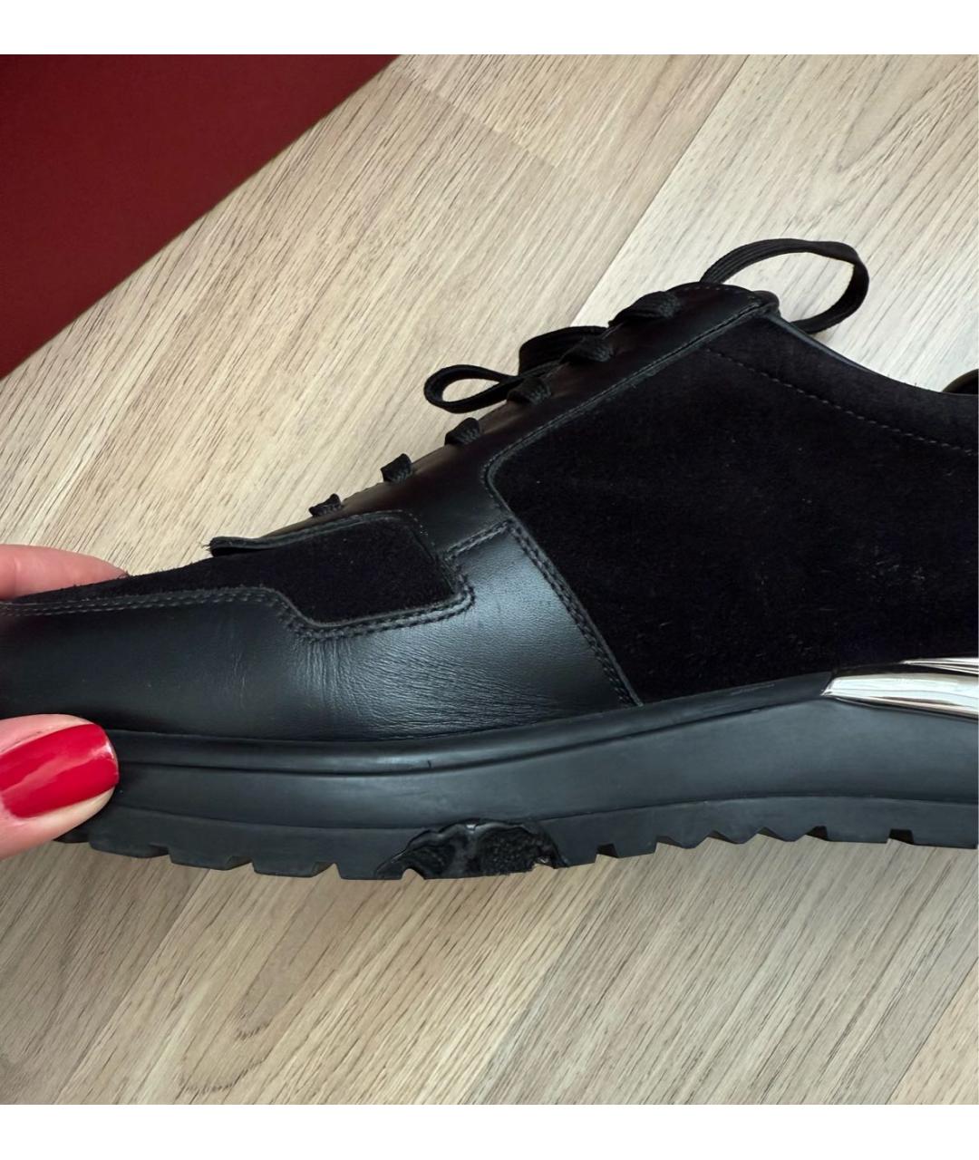 FERRAGAMO Черные замшевые низкие кроссовки / кеды, фото 8