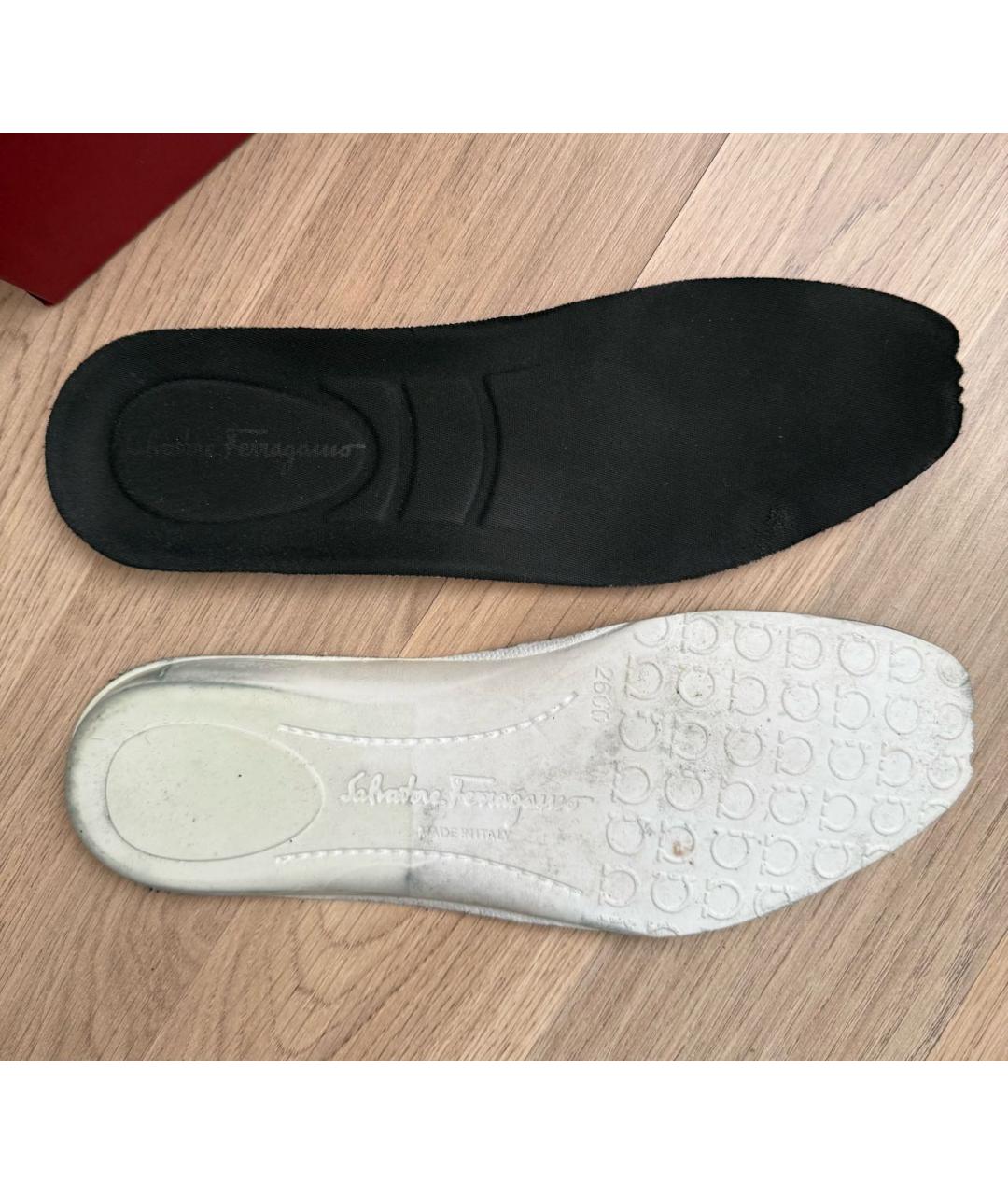 FERRAGAMO Черные замшевые низкие кроссовки / кеды, фото 6