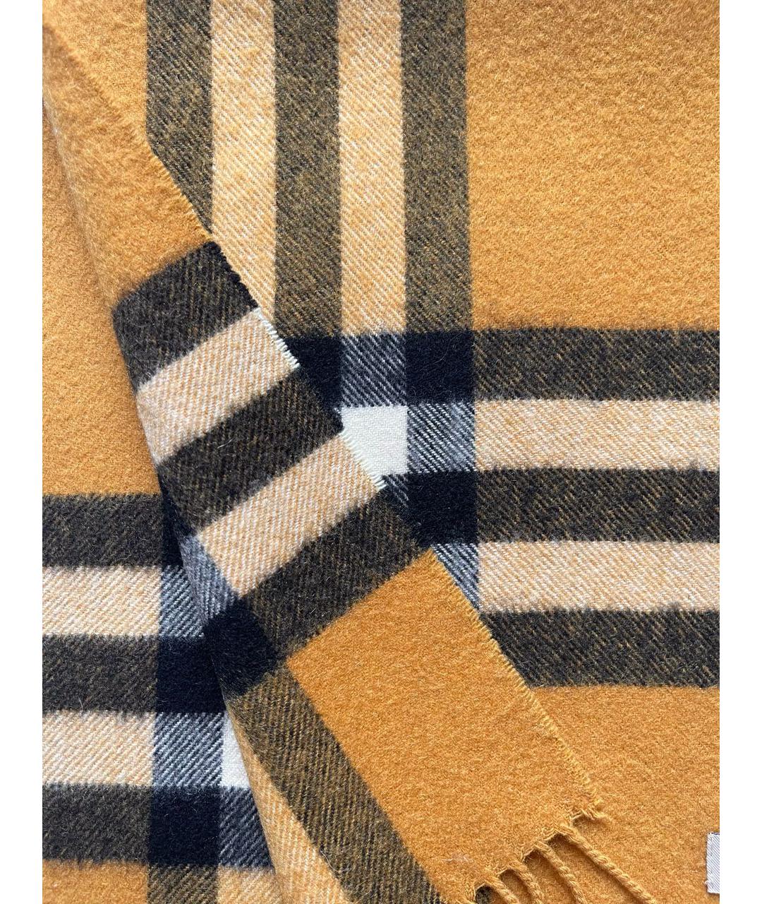 BURBERRY Горчичный кашемировый шарф, фото 2