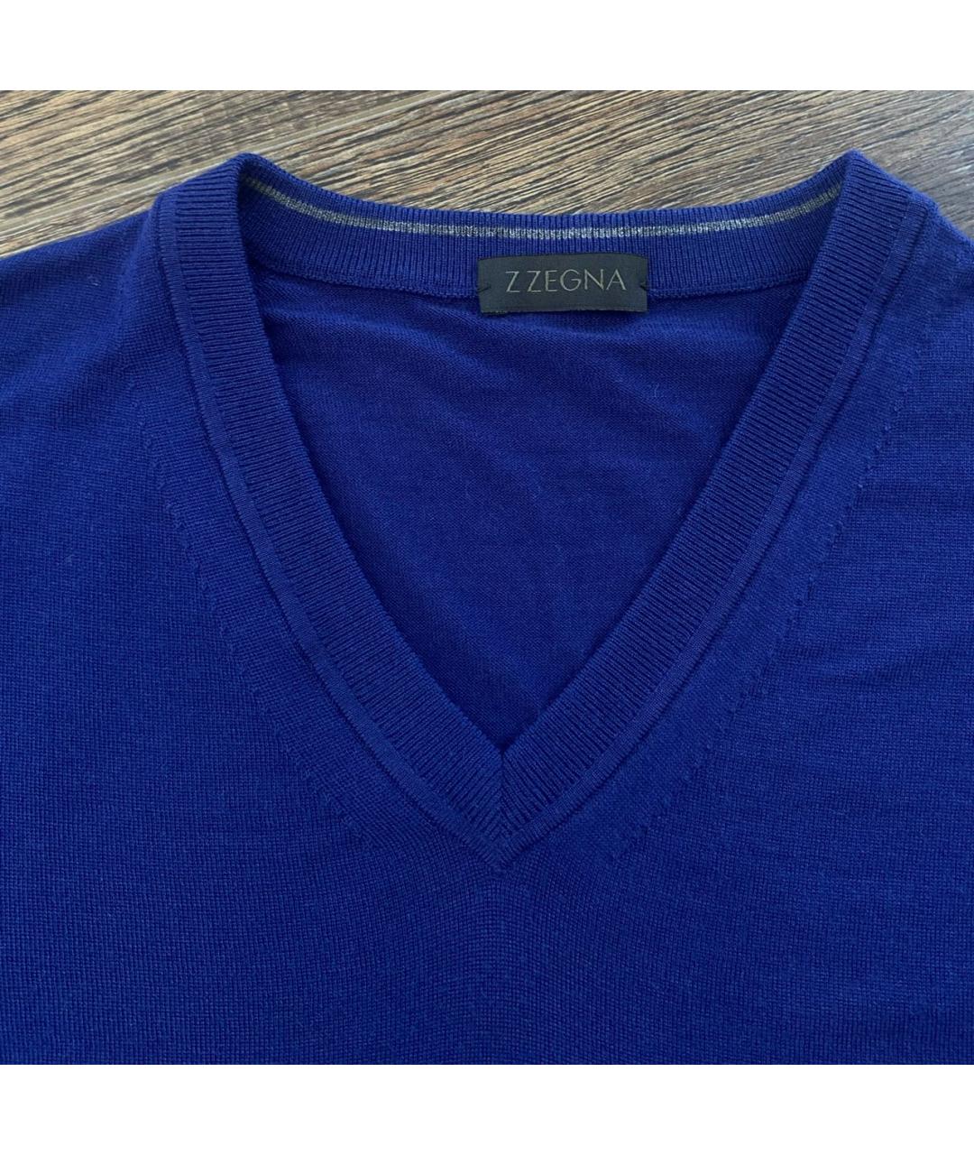 ZZEGNA Синий шерстяной джемпер / свитер, фото 3