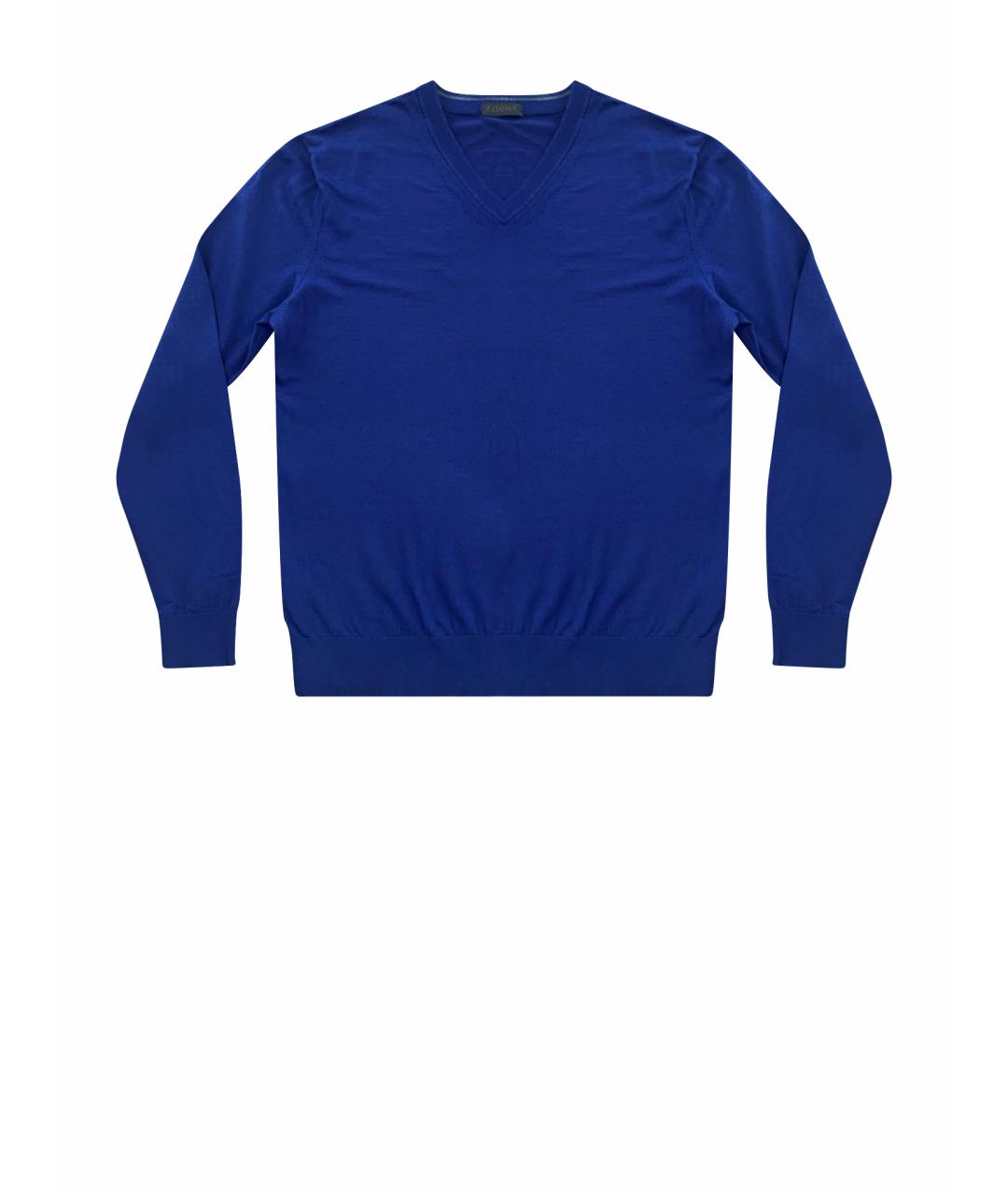 ZZEGNA Синий шерстяной джемпер / свитер, фото 1