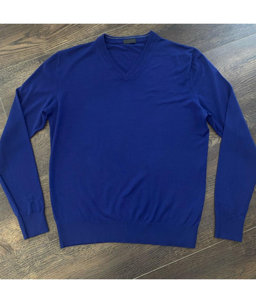 ZZEGNA Синий шерстяной джемпер / свитер, фото 6