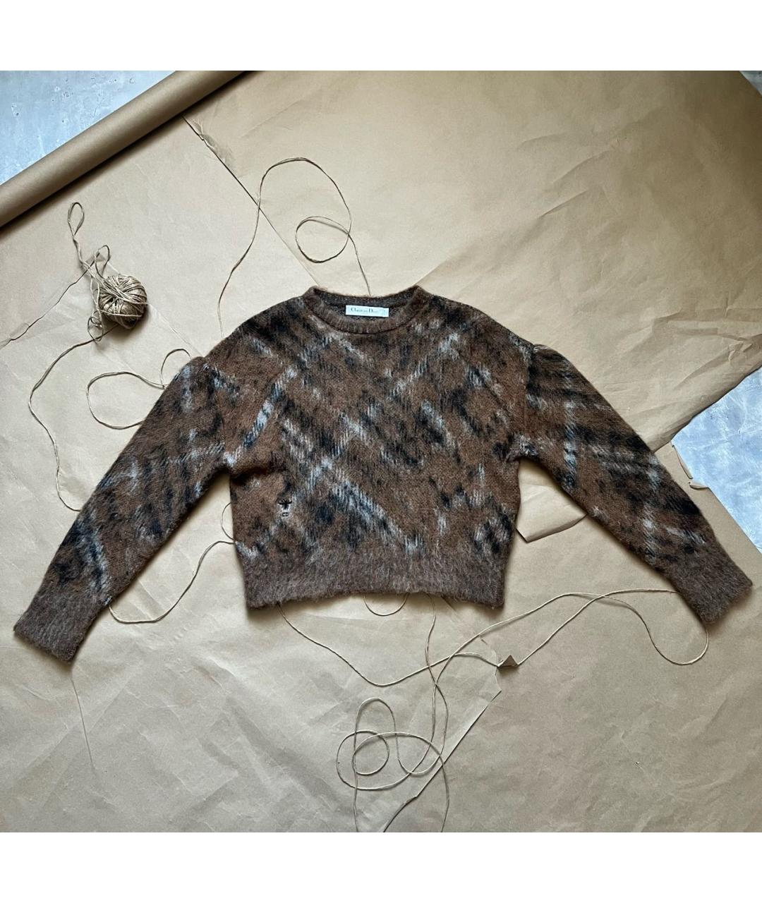 CHRISTIAN DIOR Коричневый шерстяной джемпер / свитер, фото 6