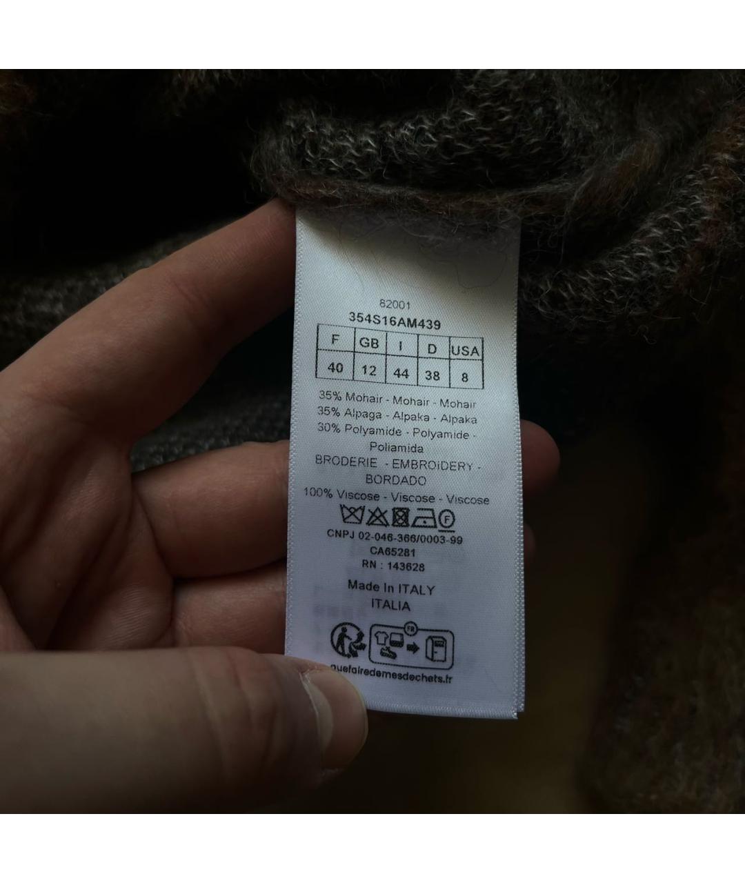 CHRISTIAN DIOR Коричневый шерстяной джемпер / свитер, фото 4