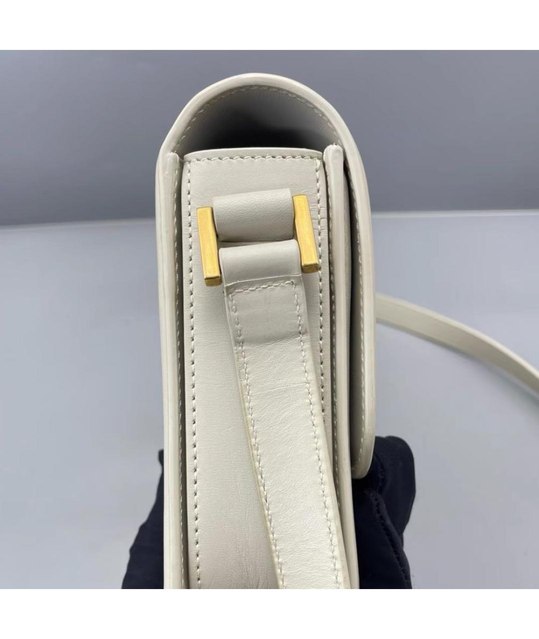 SAINT LAURENT Белая кожаная сумка через плечо, фото 4