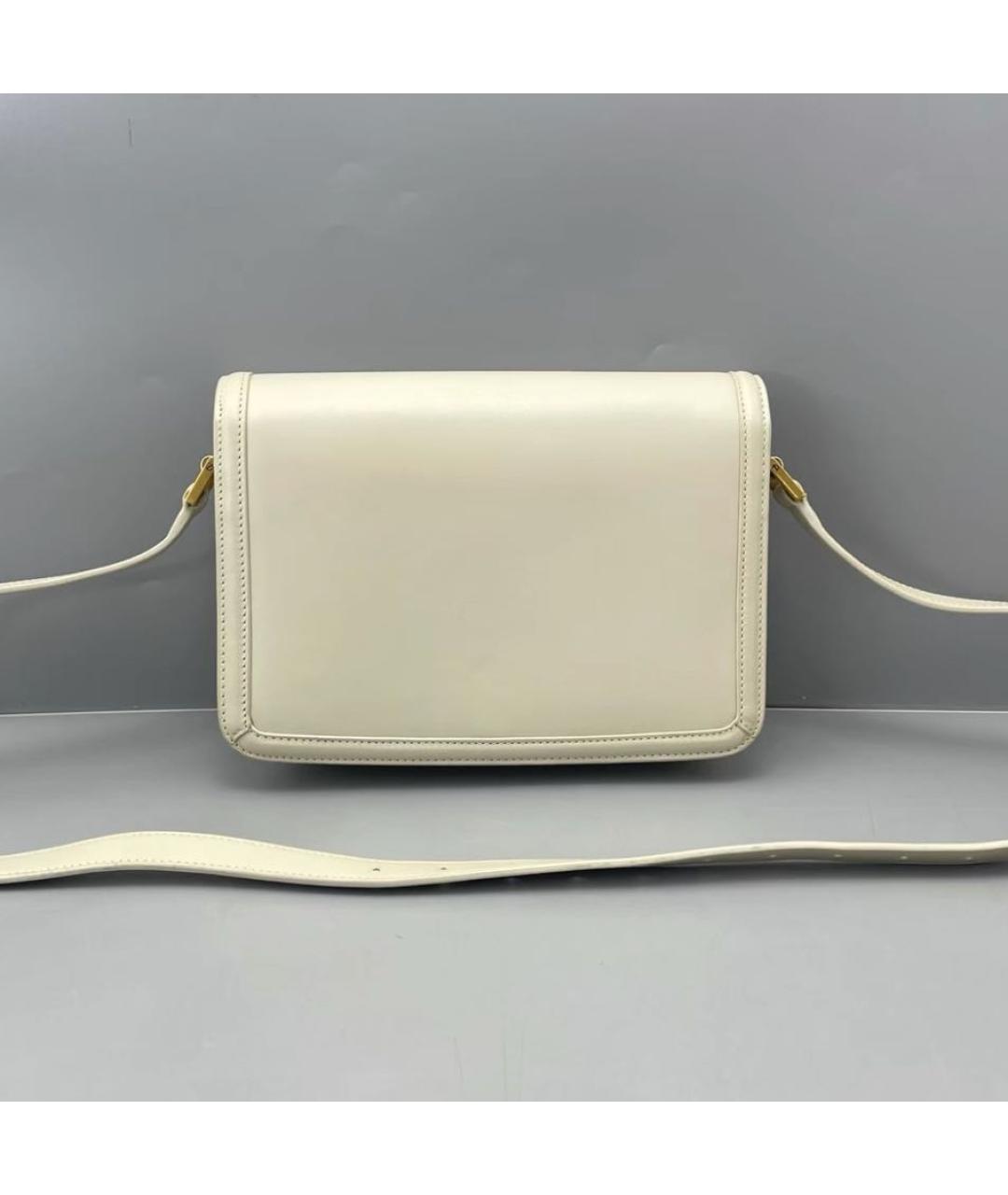 SAINT LAURENT Белая кожаная сумка через плечо, фото 3