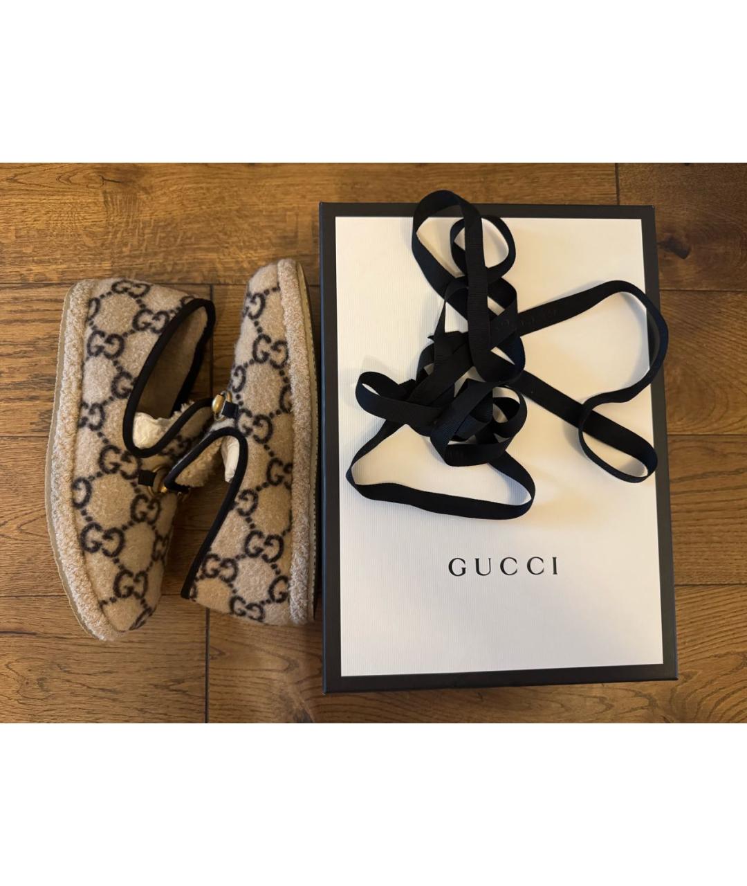 GUCCI Бежевые текстильные эспадрильи, фото 7