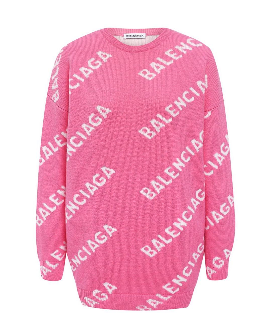 BALENCIAGA Розовый шерстяной джемпер / свитер, фото 1