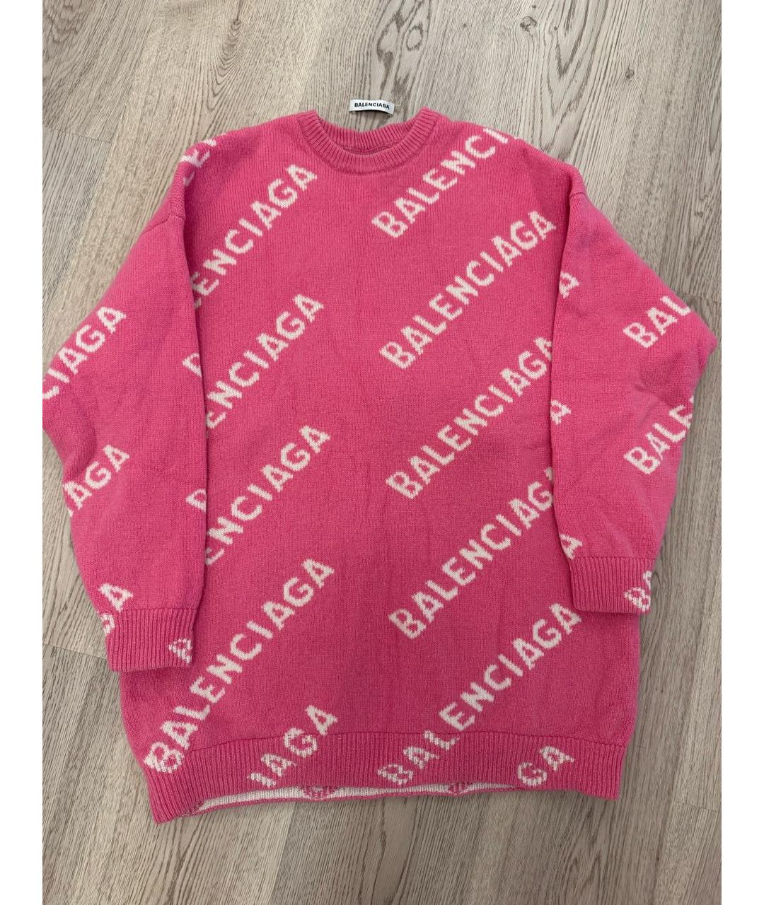 BALENCIAGA Розовый шерстяной джемпер / свитер, фото 2